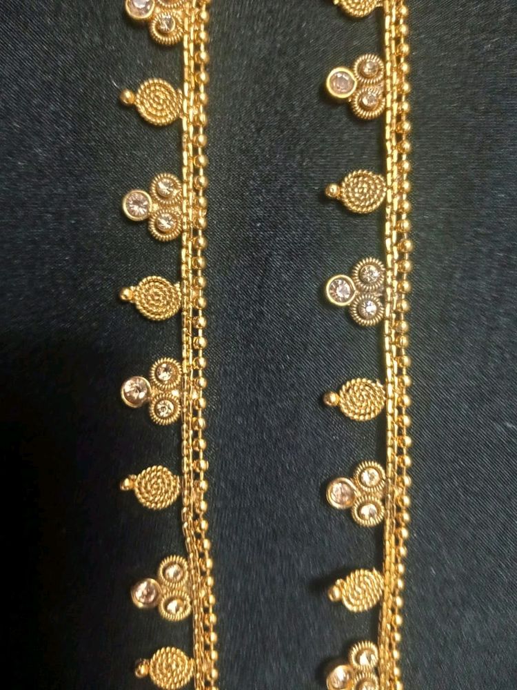 Silver Anklet With Gold Polish