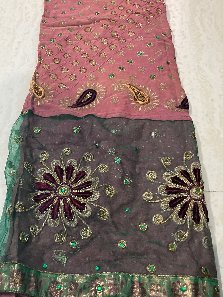 Heavy Full Work Saree With Zip Blouse