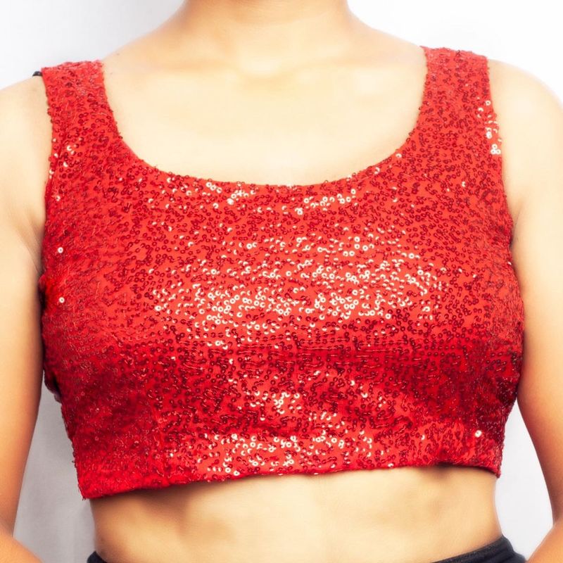 Sparkling Red Sequin Blouse