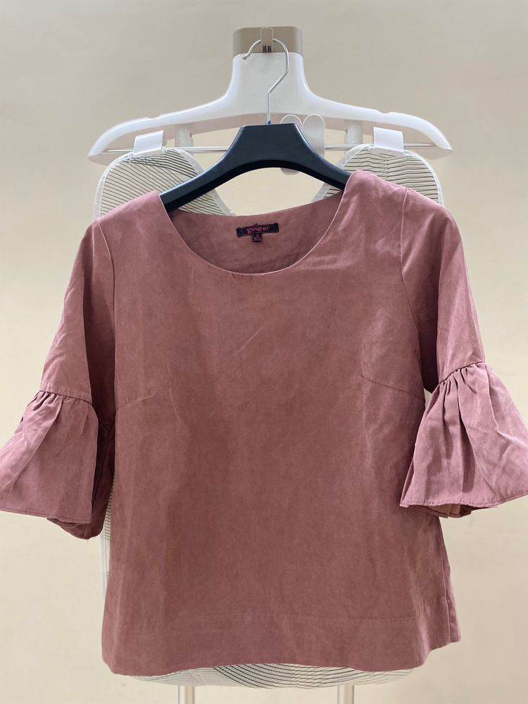 Bell Sleeve Dusty Rose Top