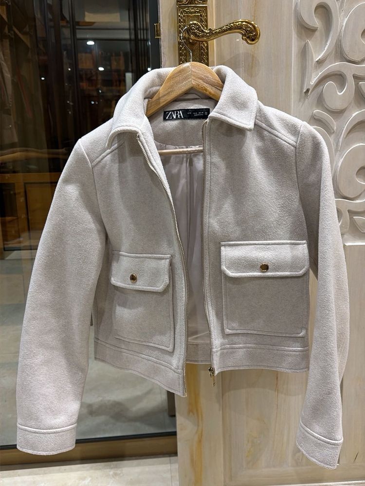 ZARA Cream Cropped Jacket