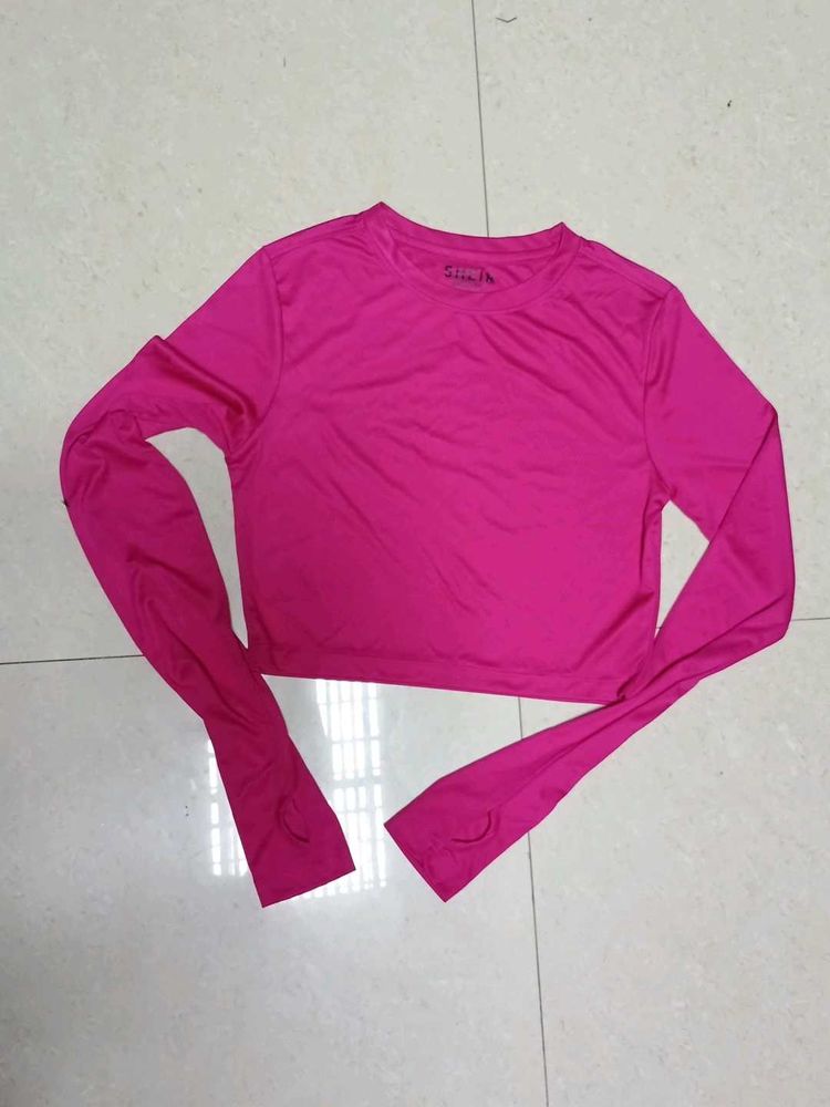 Long Sleeve Cropped Athletic Top