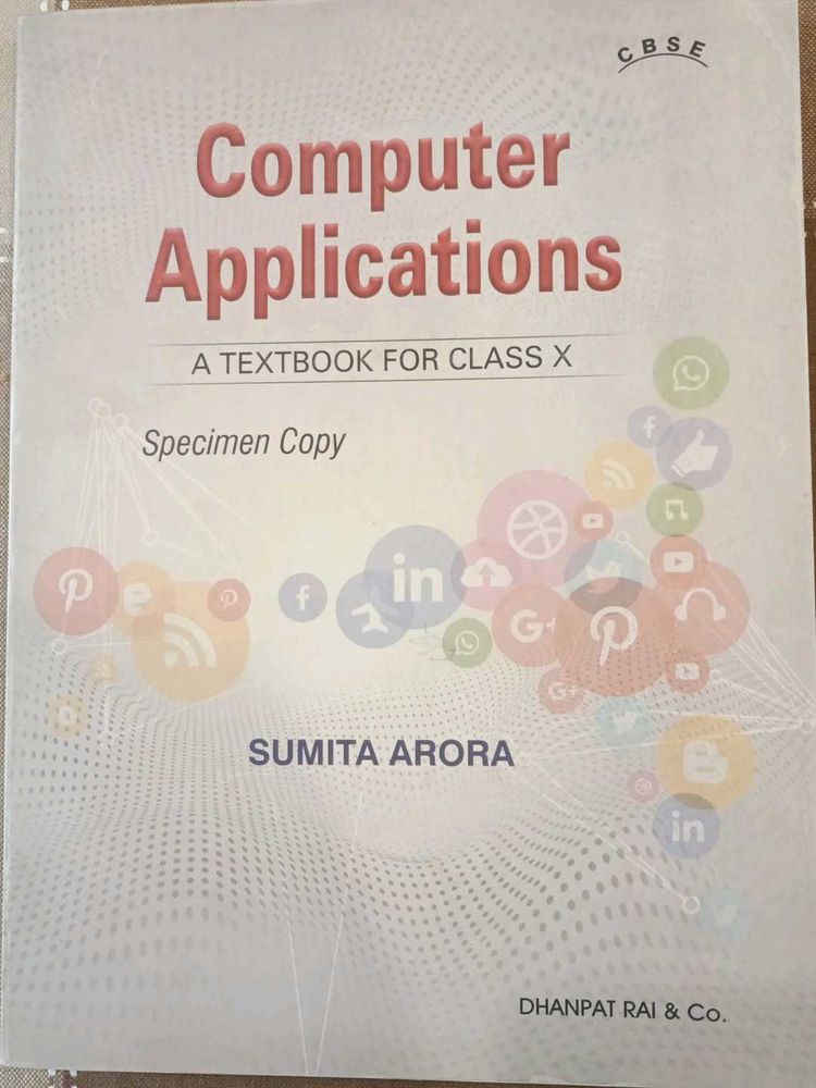CBSE Computer Applications Class X Textbook