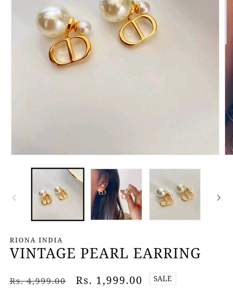 Dior inspired Vintage Pearl Earrings
