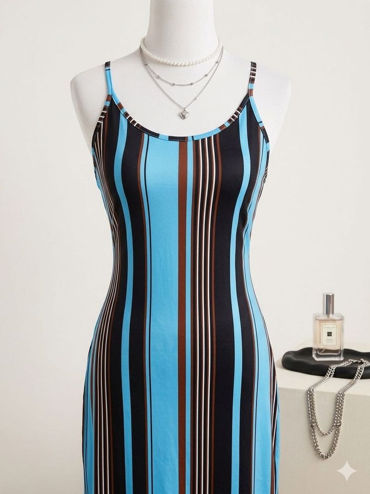 Striped Spaghetti Strap Dress