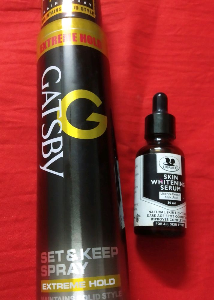 Gatsy Hair Spray For Hair Set, Ugaalo Skin Corrector Serum