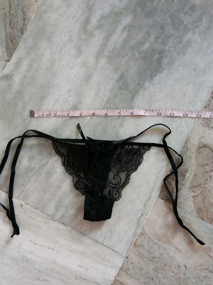Black Lace Thong Panty