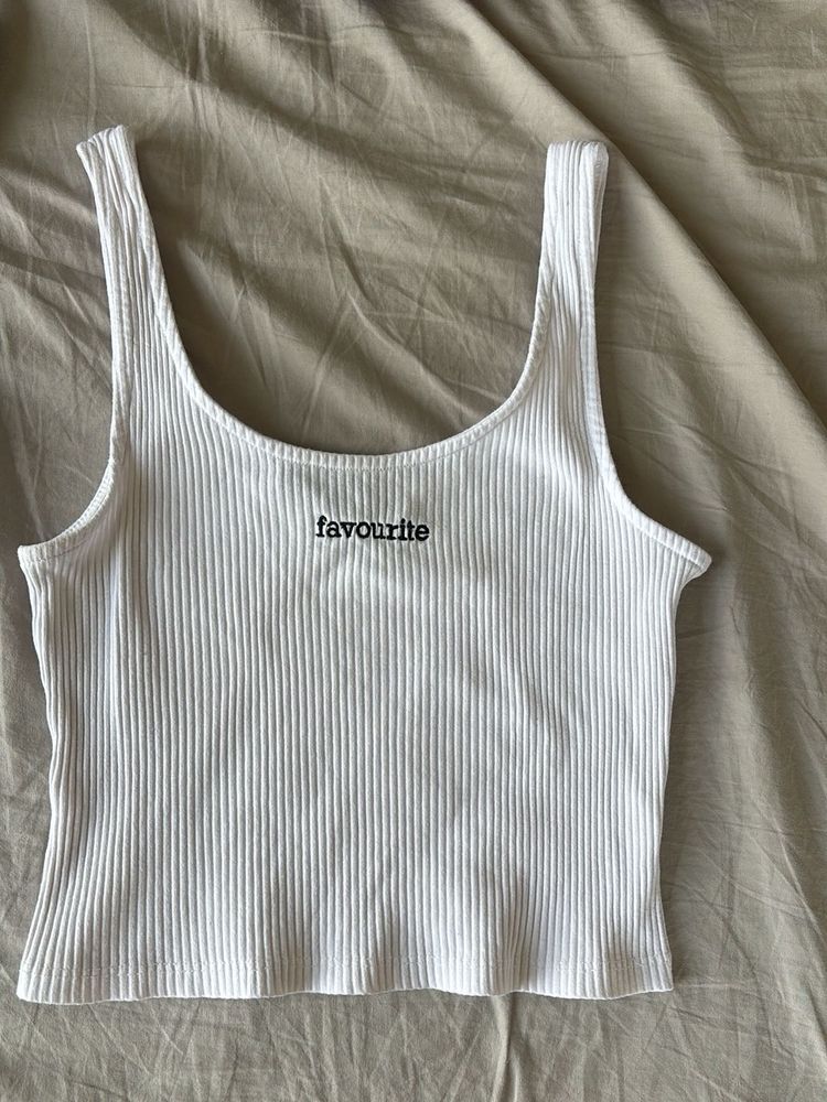 Classic Ribbed White Tank Top