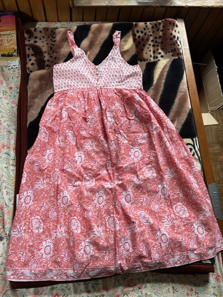 Cute Pink Floral Print Dress