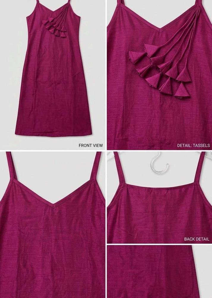 Chic Magenta Spaghetti Strap Kurti