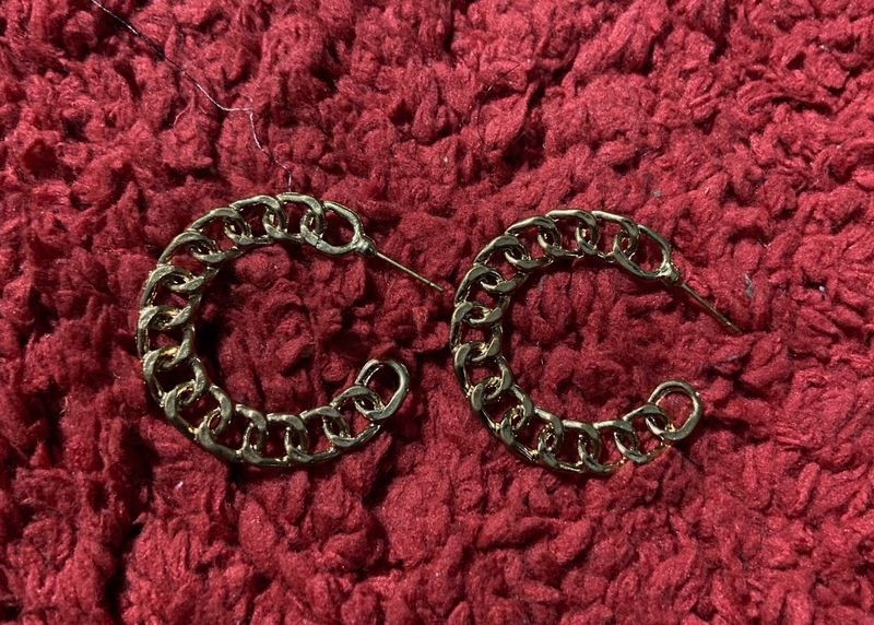 Chain Link Hoop Earrings