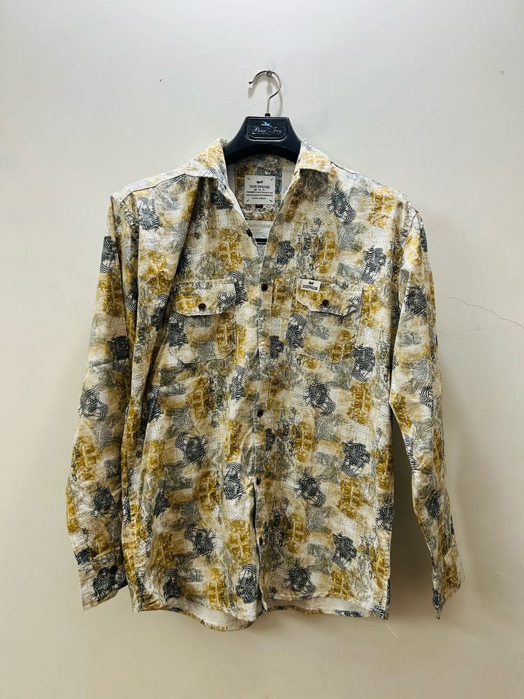Men's Double Pocket Printed Shirt