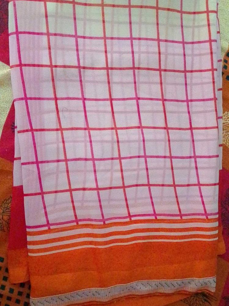 Elegant Plaid Saree