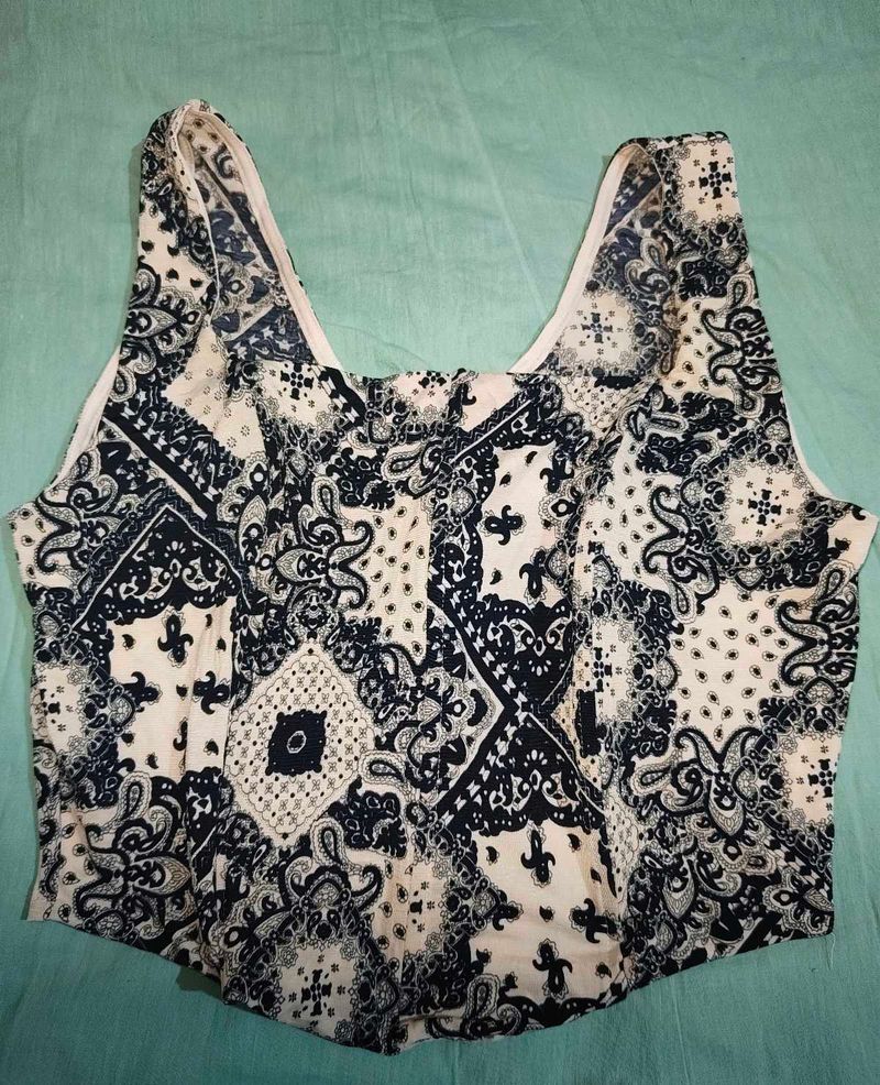 Paisley Print Sleeveless Top