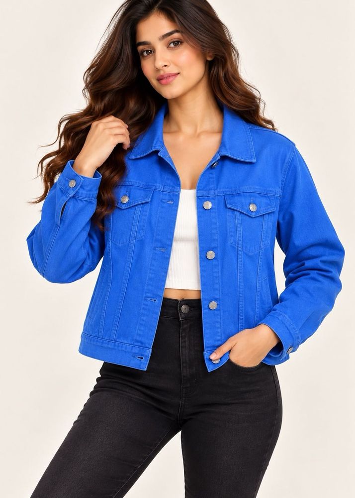 Chaps Blue Button-Up Jacket