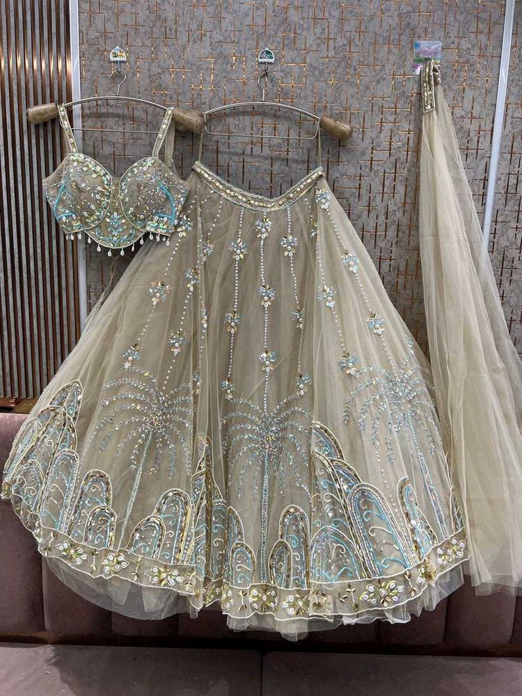 PDP Beige Colour Crop Top Lehga
