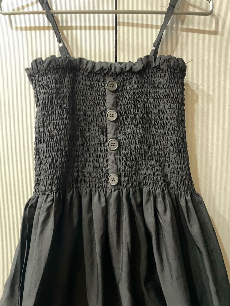 Smocked Button-Front Sundress