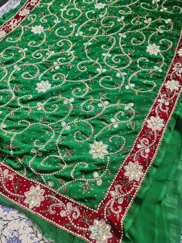 Green full work Saree