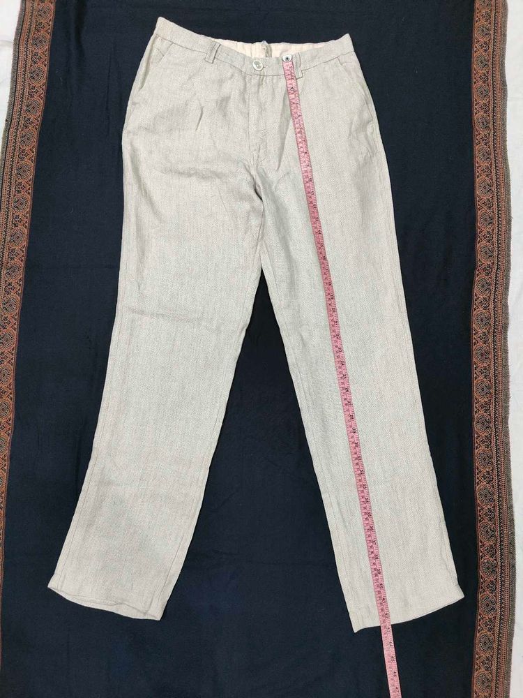 Classic Beige Linen Trousers