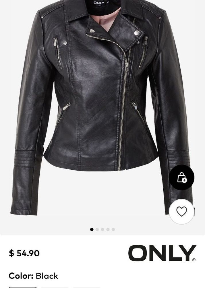 ONLY Black Faux Leather Moto Jacket