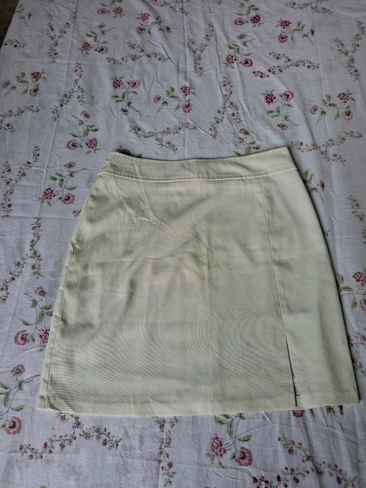 Cream Mini Skirt