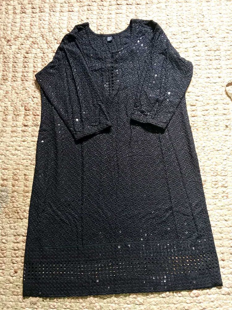 Elegant Black Kurta with Sequins