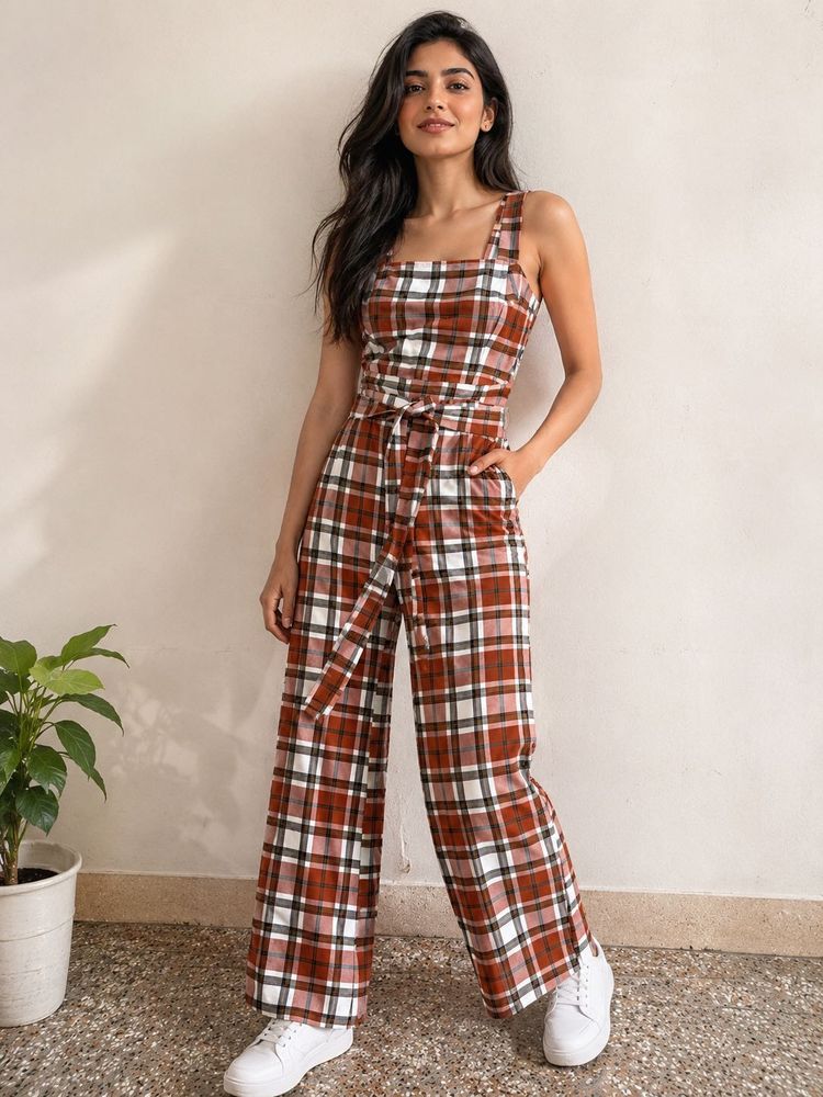 Tartan Check Jumpsuit