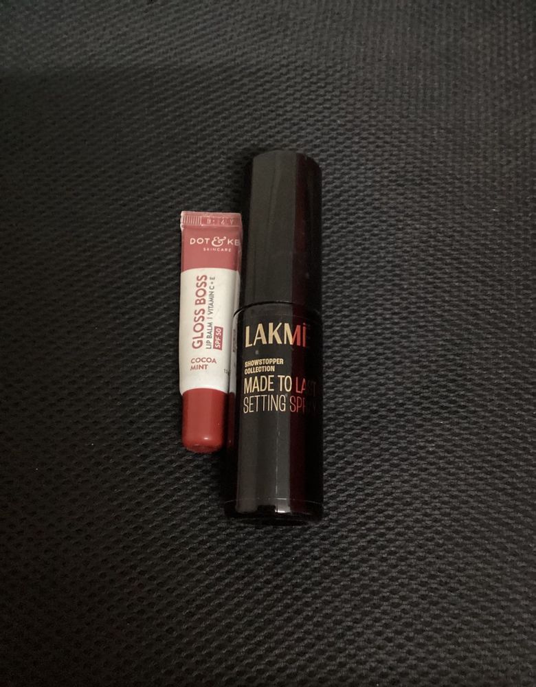 LakmeSettingSpray,dot&amp;keylipbalm