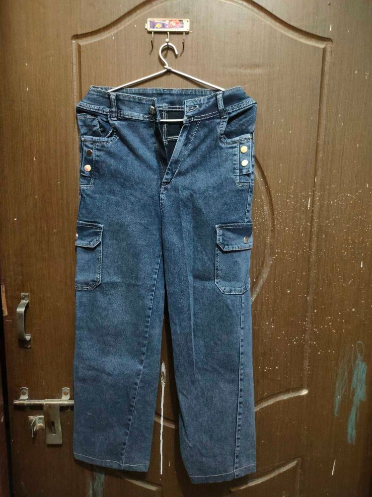 Combo Stylish Faded Blue/ Grey Cargo jeans