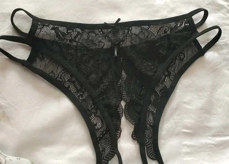 Beautiful Black Lace Thong Panty