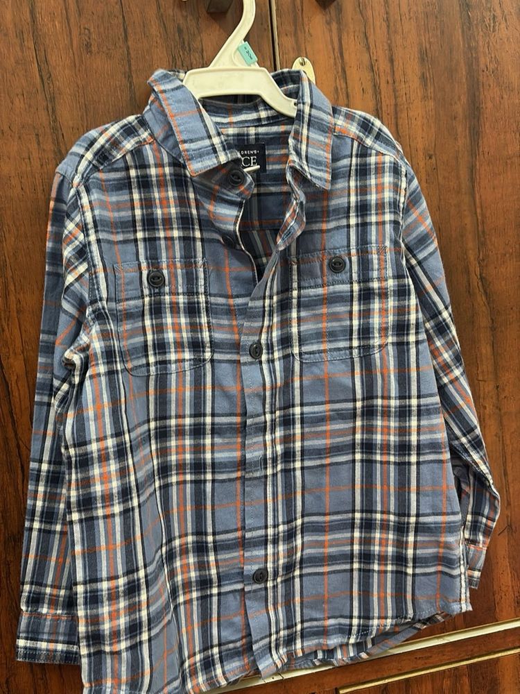 Blue Plaid Long Sleeve Shirt