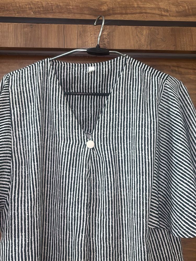 Stylish Striped Button-Up Top