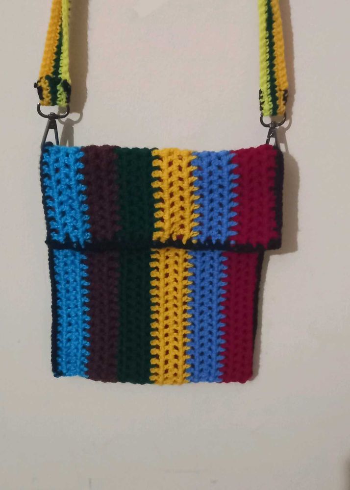 Colorful Crochet Crossbody Bag