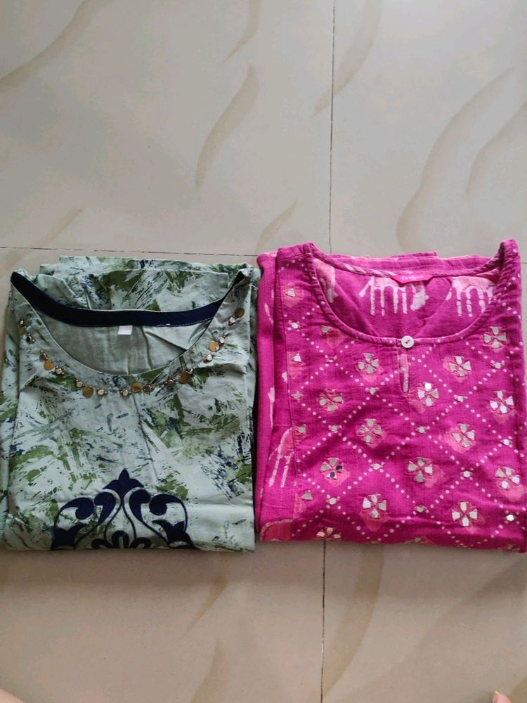 Pack Of 2 Cotton Daily Wear Kurti