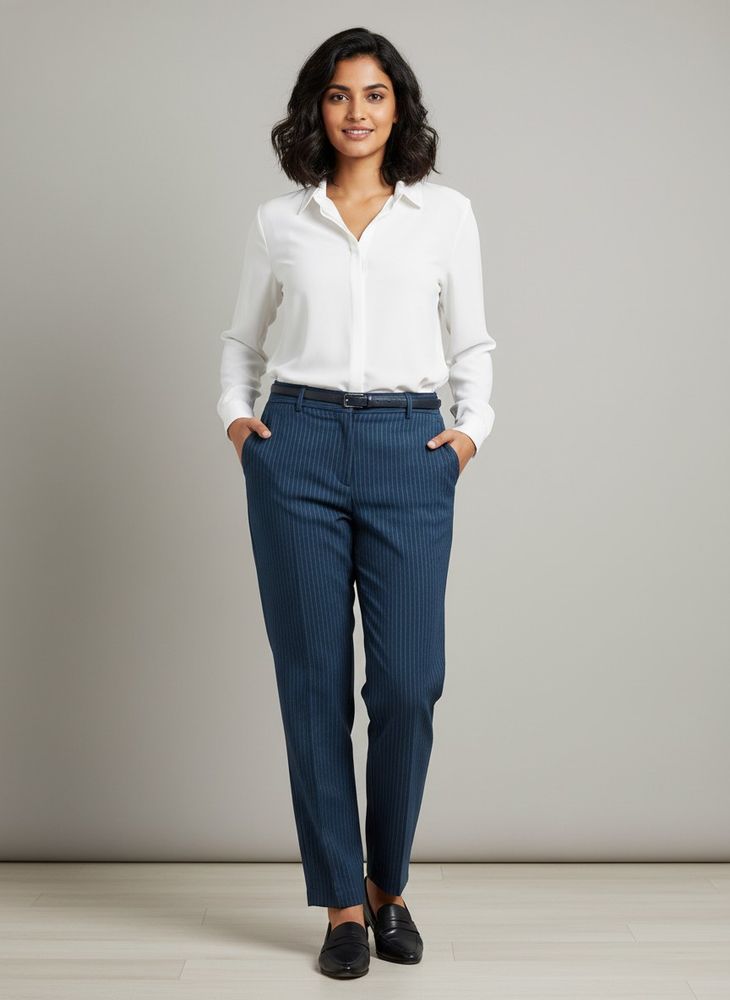 Blue White Stripped Trouser Formal Wear