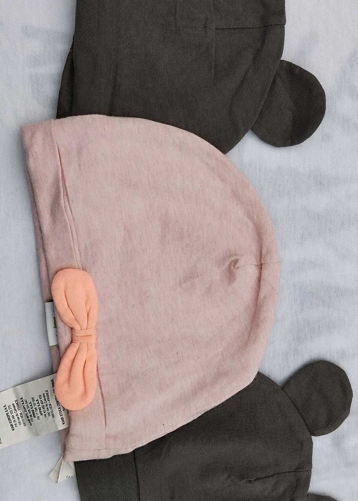 Baby Hats - Pink &amp; Grey