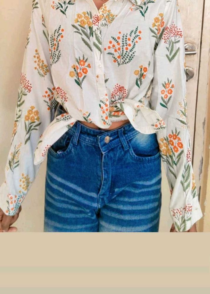Floral Print Button-Up Shirt
