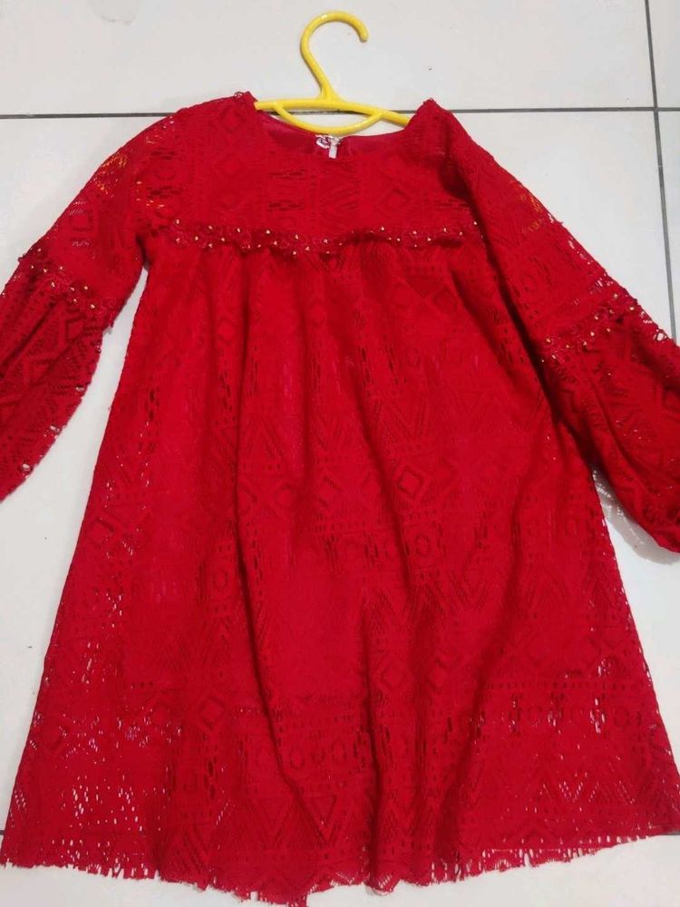 red party wear frock (very nice condition)