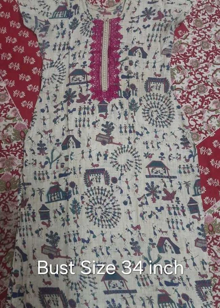Kurta with Traditional Folk Art Print