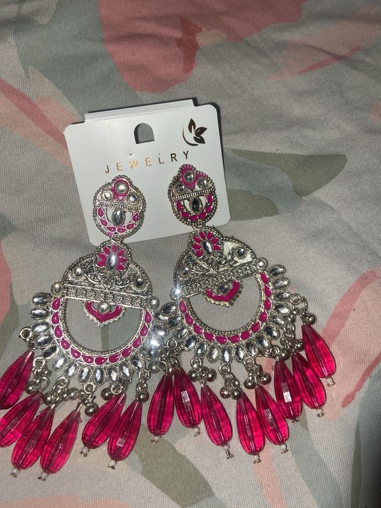 Beautiful Pink Dangle Earrings
