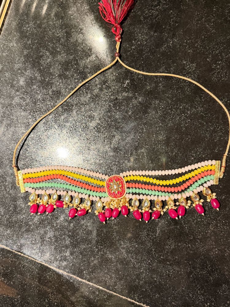 Vibrant Beaded Choker Necklace