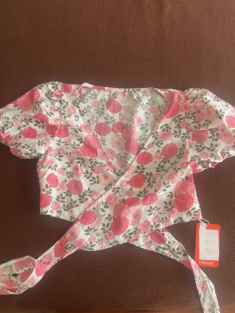 Floral Wrap Crop Top