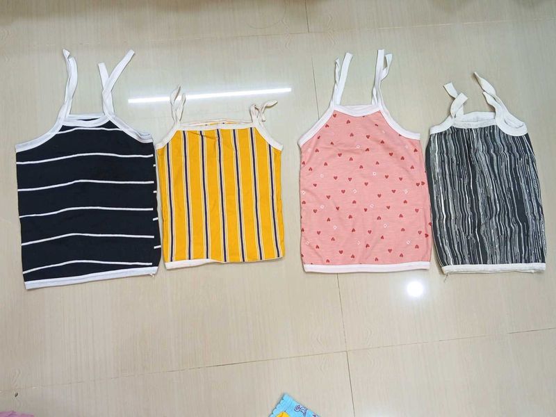 Pack of 4  baby Spaghetti Tops