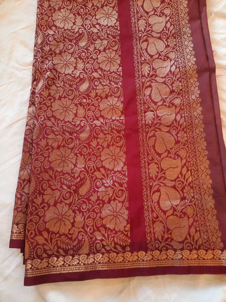 2 Maroon+Musturd Sarees Combo