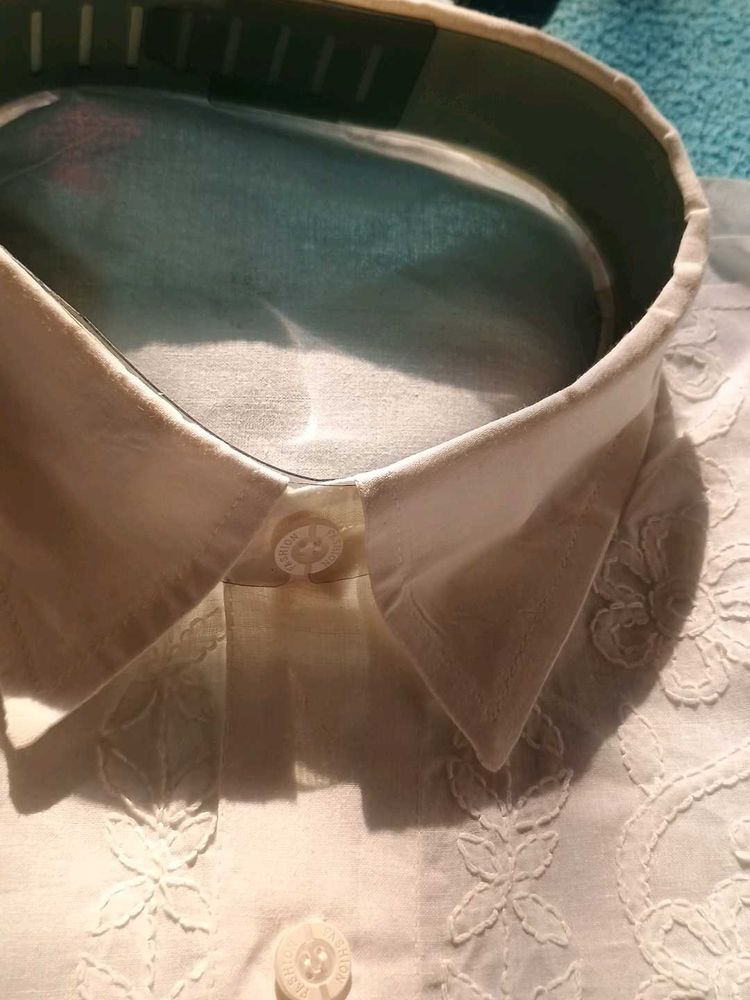 Embroidered White Shirt