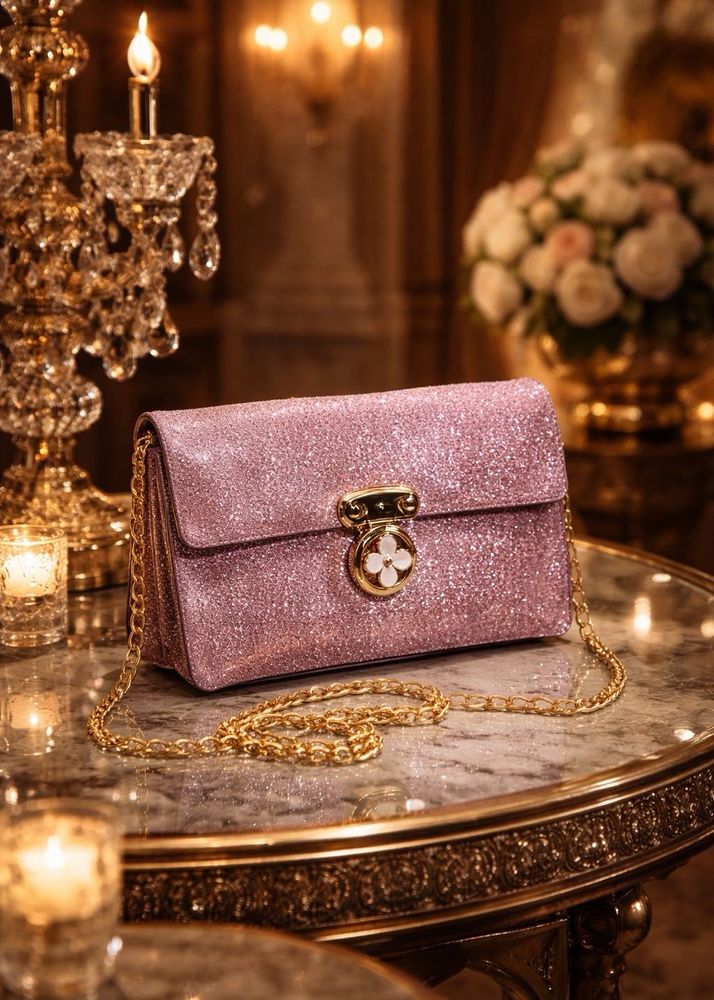 Sparkling Pink Clutch Bag