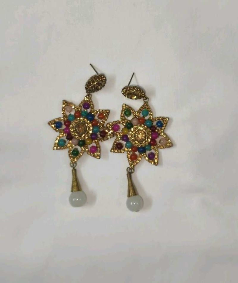 Boho Multi-Color Stone Earrings