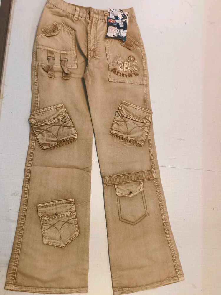 Vintage Y2K Warm Beige Cargo Pants