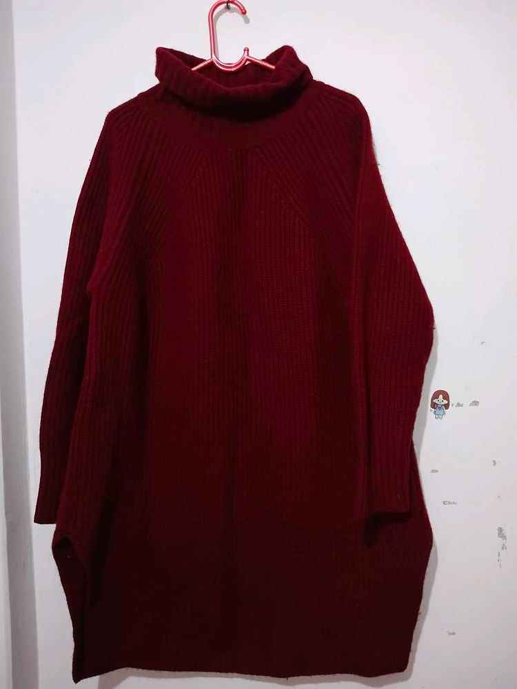 Burgundy Turtleneck Sweater