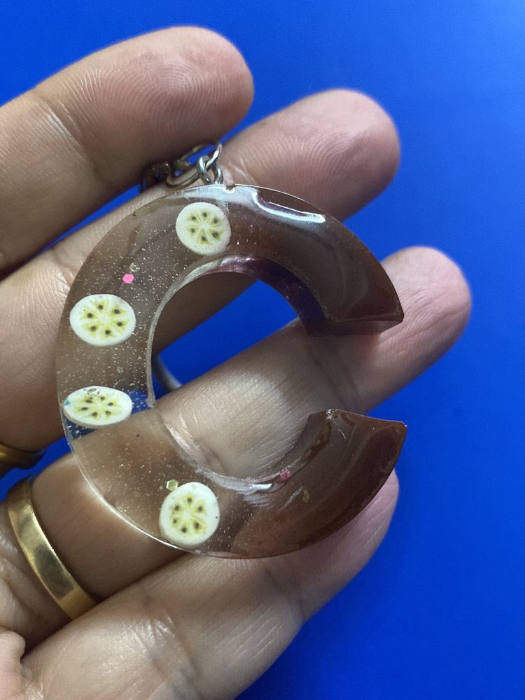 Handmade Resin C Letter  Keychain